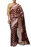 Buy_Ohfab_Brown Handwoven Mulberry Silk Saree_at_Aza_Fashions