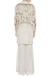 Shop_Rina Dhaka_Beige Sheer Net Pamban Tassel Jacket_at_Aza_Fashions