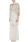 Buy_Rina Dhaka_Beige Sheer Net Pamban Tassel Jacket_Online_at_Aza_Fashions
