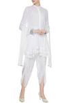 Buy_Rina Dhaka_White Cotton Embroidered Kurta And Dhoti Pant Set_at_Aza_Fashions
