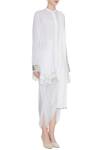 Rina Dhaka_White Cotton Embroidered Kurta And Dhoti Pant Set_Online_at_Aza_Fashions