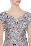 Nadine Dhody_Silver Embellished Gown_at_Aza_Fashions