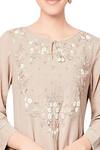 Anita Dongre_Grey Cotton Georgette Embroidered Ishira Tunic_Online_at_Aza_Fashions