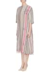 Buy_Eka_Multi Color Multi-colored Linen Handwoven Striped Midi Dress_Online_at_Aza_Fashions