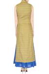 Shop_Aharin_Blue Silk Embroidered Kurta Set_at_Aza_Fashions
