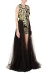 Aharin_Black Embroidered Gown_Online_at_Aza_Fashions