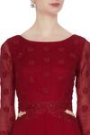 Roora By Ritam_Red Maroon Georgette And Chiffon Dori & Bead Work Anarkali Dress _at_Aza_Fashions