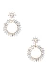 Buy_Ae-Tee_Gold Plated Swarovski Crystals Circular Floral Earrings _at_Aza_Fashions