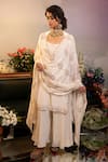 Shop_Ruh Clothing_White Hand Embroidered Badla Work Round Sharara Set _at_Aza_Fashions