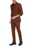 Buy_Paresh Lamba Signatures_Brown Two-piece Checkered Suit_at_Aza_Fashions
