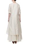 Shop_Samant Chauhan_Off White Cotton Silk Embroidered Thread Work Round Kurta For Women_at_Aza_Fashions