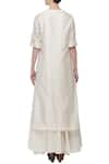 Shop_Samant Chauhan_Off White Cotton Silk Embroidered Thread Work Round Kurta _at_Aza_Fashions