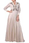 Buy_Samant Chauhan_Off White Anarkali Kurta With Embroidery For Women_at_Aza_Fashions