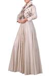 Samant Chauhan_Off White Anarkali Kurta With Embroidery _Online_at_Aza_Fashions