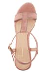 Buy_Nidhi Bhandari_Pink Sequins Embellished T-strap Wedges _Online_at_Aza_Fashions