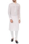 Buy_Dev R Nil_Pink Cotton Plain Kurta And Churidar Set_at_Aza_Fashions