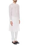 Dev R Nil_Pink Cotton Plain Kurta And Churidar Set_Online_at_Aza_Fashions