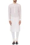 Shop_Dev R Nil_Pink Cotton Plain Kurta And Churidar Set_Online_at_Aza_Fashions