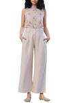 Buy Kharakapas Beige Linen High-waisted Pant at Aza Fashions Buy_Kharakapas_Beige Linen High-waisted Pant_at_Aza_Fashions