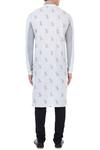 Shop_Vivek Karunakaran_White Cotton Linen Printed Kurta  _at_Aza_Fashions