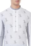 Vivek Karunakaran_White Cotton Linen Printed Kurta  _at_Aza_Fashions