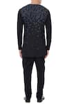 Shop_Vivek Karunakaran_Black Poplin Printed Short Kurta _at_Aza_Fashions