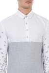 Vivek Karunakaran_White Cotton Linen Printed Shirt  _at_Aza_Fashions