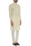 BUBBER COUTURE_Beige Cotton Silk Kurta And Pant Set _Online_at_Aza_Fashions