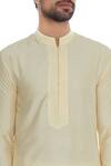 BUBBER COUTURE_Beige Cotton Silk Kurta And Pant Set _at_Aza_Fashions