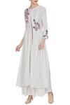 Buy_Rajat & Shraddha_Off Ivory Dori Embroidered Jacket Tunic With Under Layer And Palazzos  _at_Aza_Fashions