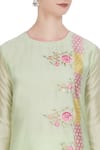 Rajat & Shraddha_Green Round Light Resham Embroidered Chanderi Kurta Set  _at_Aza_Fashions