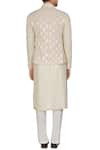 Shop_Kunal Anil Tanna_Off White Ivory Chanderi Front Open Bandhgala Jacket  _at_Aza_Fashions