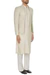 Kunal Anil Tanna_Off White Ivory Chanderi Front Open Bandhgala Jacket  _Online_at_Aza_Fashions