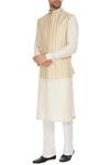 Buy_Kunal Anil Tanna_Beige Spun Silk Bandhi Jacket  _at_Aza_Fashions