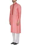 Buy_Kunal Anil Tanna_Coral Spun Silk Pintucked Kurta Set  _Online_at_Aza_Fashions