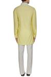 Shop_Kunal Anil Tanna_Yellow Spun Silk Kurta And Pant Set  _at_Aza_Fashions