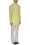 Kunal Anil Tanna_Yellow Spun Silk Kurta And Pant Set  _Online_at_Aza_Fashions