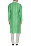 Shop_Kunal Anil Tanna_Green Spun Silk Silver Gota Embroidered Kurta Set  _at_Aza_Fashions