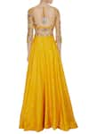 Shop_Mani Bhatia_Yellow Raw Silk Embroidered Sequins Round High-low Lehenga Set _at_Aza_Fashions