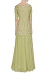Shop Pooja Peshoria Green Crepe Silk And Net Hand Embroidered Dabka & Pearl Kurta Set at Aza Fashions Shop_Pooja Peshoria_Green Crepe Silk And Net Hand Embroidered Dabka & Pearl Kurta Set _at_Aza_Fashions