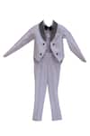 Buy_Fayon Kids_White Cotton Suiting Fabric Formal Jacket With Dress Shirt And Pants _at_Aza_Fashions