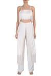 Buy_Deme By Gabriella_White Fringe Overlay Pants_at_Aza_Fashions