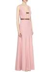 Deme by Gabriella_Pink Flared Slit Gown_Online_at_Aza_Fashions