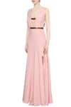 Buy_Deme by Gabriella_Pink Flared Slit Gown_Online_at_Aza_Fashions