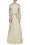 Shop_Bhumika Sharma_Ivory Crepe Silk Embroidered Anarkali Gown_Online_at_Aza_Fashions