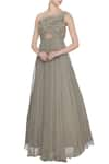 Buy_Bhumika Sharma_Beige Embellished Gown_at_Aza_Fashions