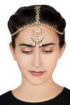 Buy_Kista_Gold Plated White Pearl Kundan Bridal Maangtikka_Online_at_Aza_Fashions