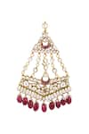 Kista_Gold Plated Kundan Passa With Pink Beads_Online_at_Aza_Fashions