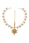 Kista_Gold Plated Bead Maangtikka_Online_at_Aza_Fashions