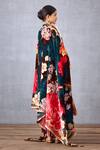 Shop_Torani_Blue Velvet And Crepe Print & Shabnami Madina Doshala  _Online_at_Aza_Fashions
